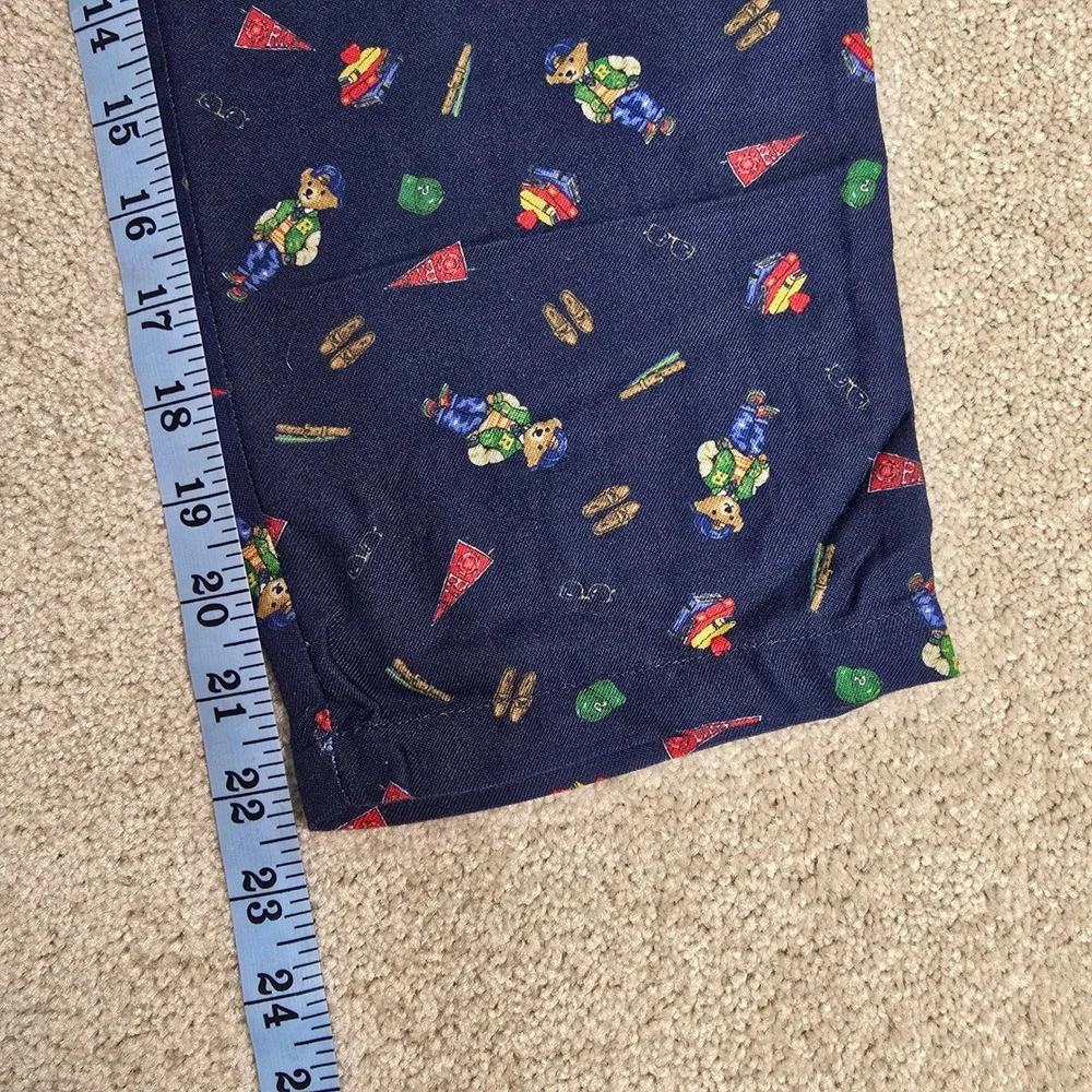 Polo Ralph‎ Lauren Boys Pajama Pants Sleepwear Blue Bear Print Size S Small New